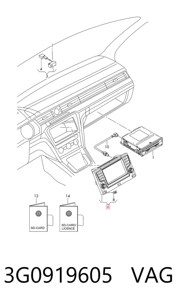 Дисплей багатофункціональний 3G0919605 VAG