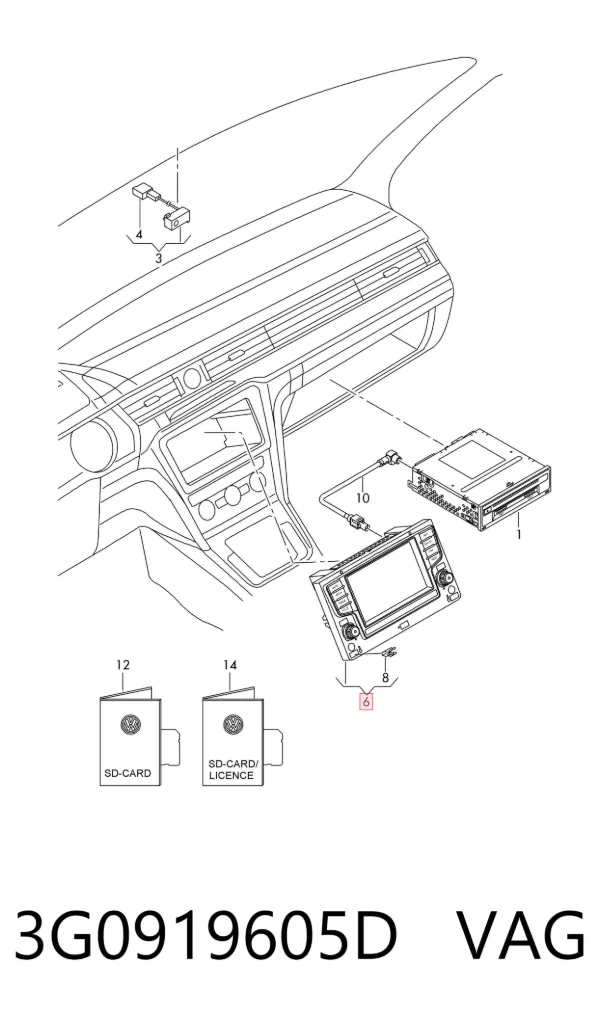 Дисплей багатофункціональний 3G0919605D VAG
