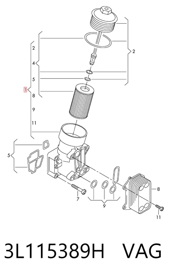 Корпус масляного фільтра 3L115389H VAG