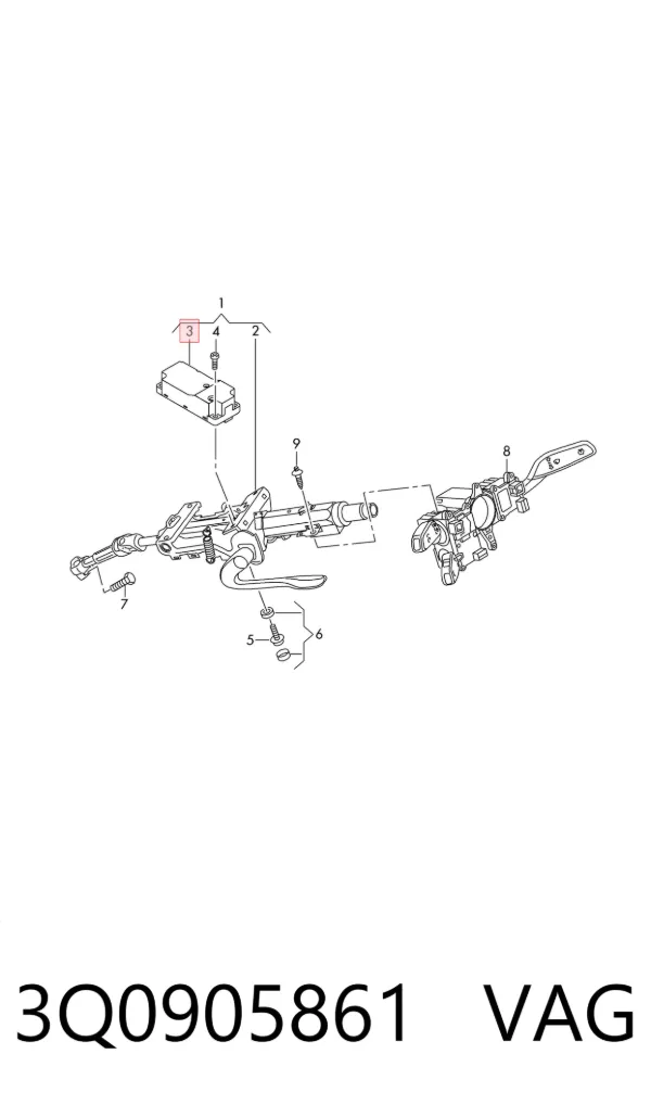 Електронний модуль рульової колонки 3Q0905861 VAG