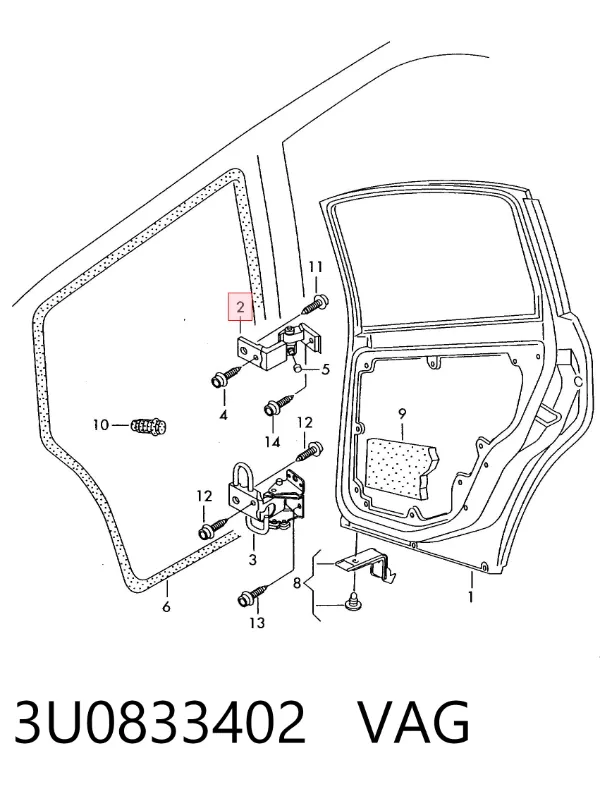Петля заднтої двері, правої 3U0833402 VAG