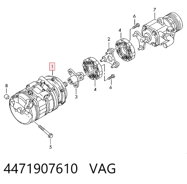 Компресор кондиціонера 4471907610 VAG