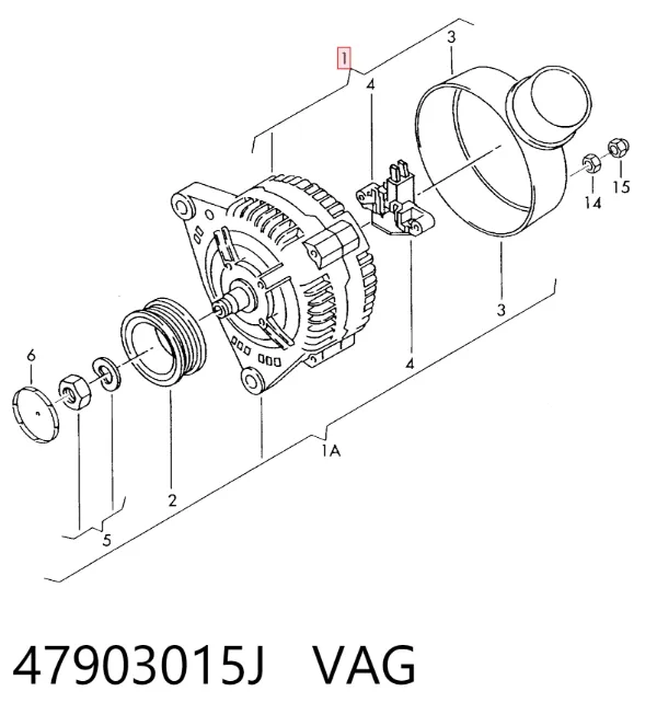 Генератор 47903015J VAG