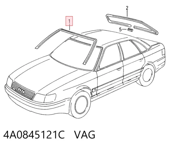 Ущільнювач лобового скла 4A0845121C VAG