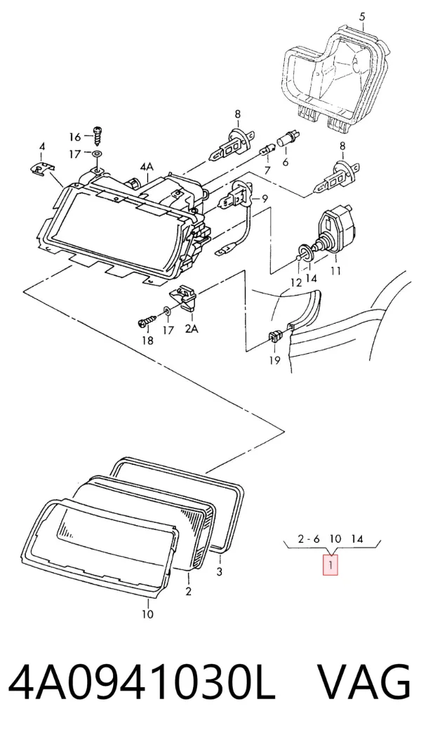 Фара права 4A0941030L VAG