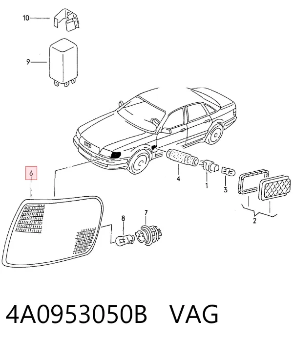 Вказівник повороту правий 4A0953050B VAG
