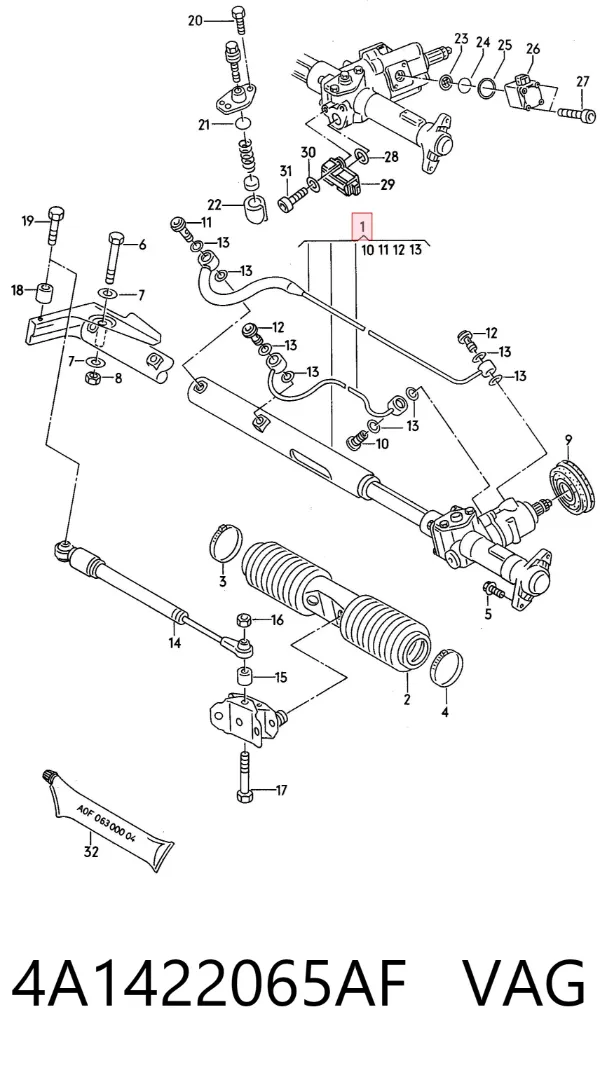 Рульова рейка 4A1422065AF VAG