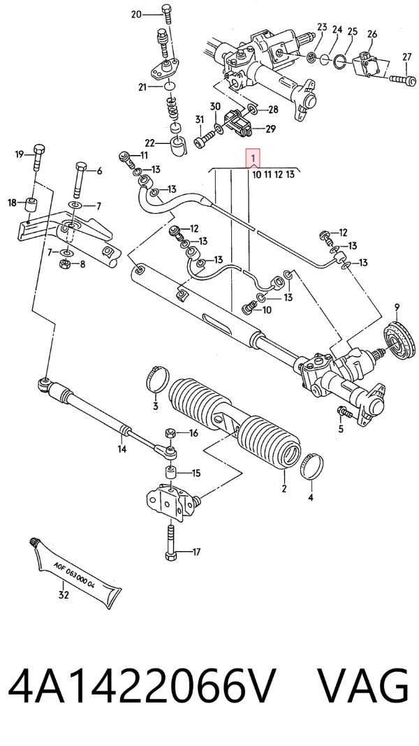 Рульова рейка 4A1422066V VAG