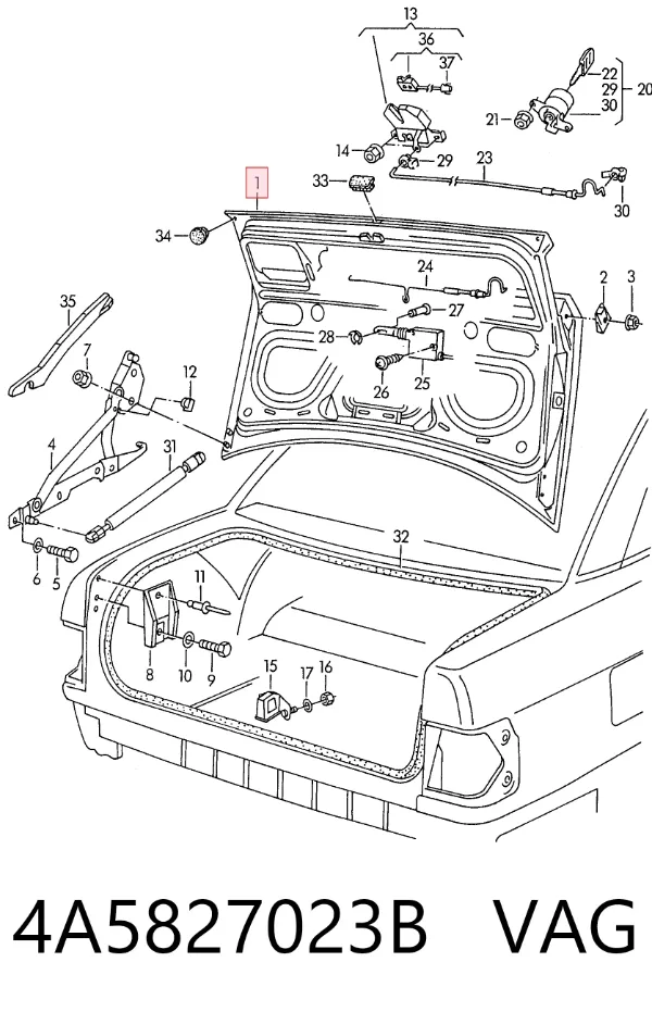 Кришка багажника 4A5827023B VAG