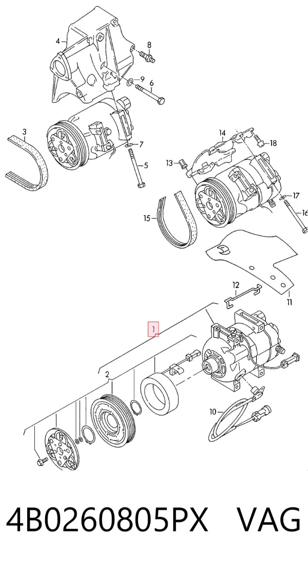 Компресор кондиціонера 4B0260805PX VAG