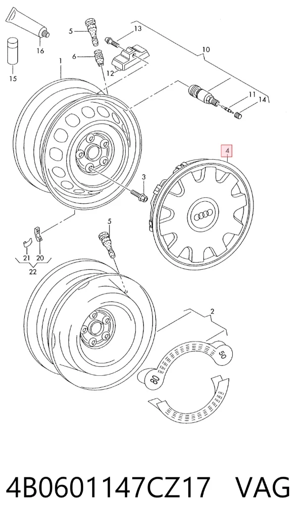 Ковпаки 4B0601147CZ17 VAG