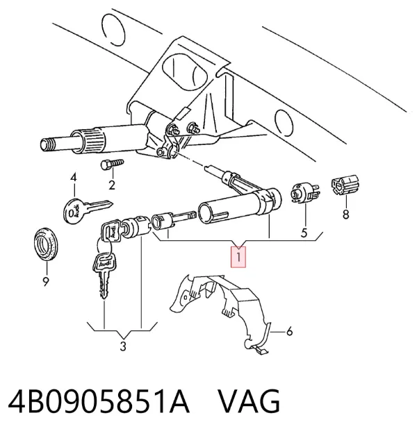 Замок запалювання 4B0905851A VAG
