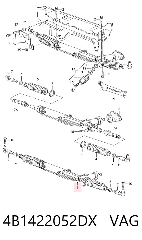 Рульова рейка 4B1422052DX VAG