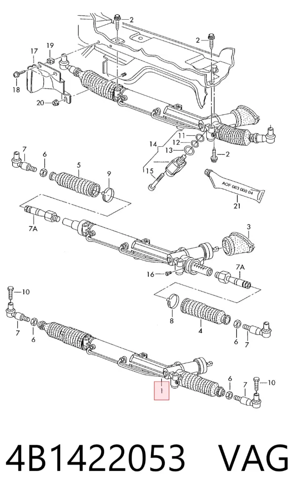 Рульова рейка 4B1422053 VAG