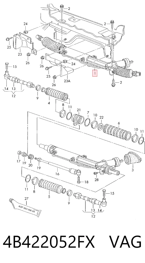 Рульова рейка 4B422052FX VAG