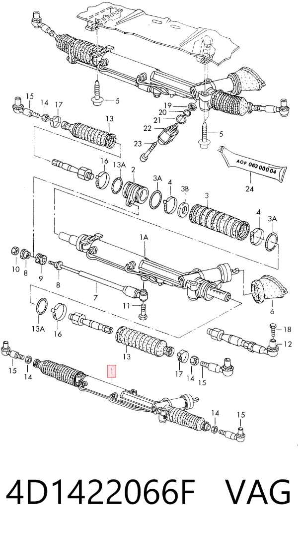 Рульова рейка 4D1422066F VAG