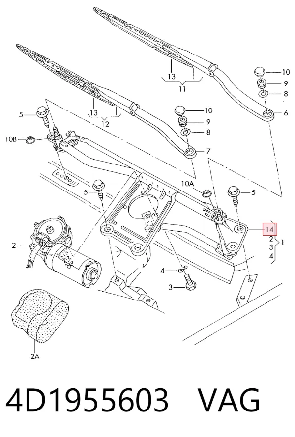 Трапеція двірників 4D1955603 VAG