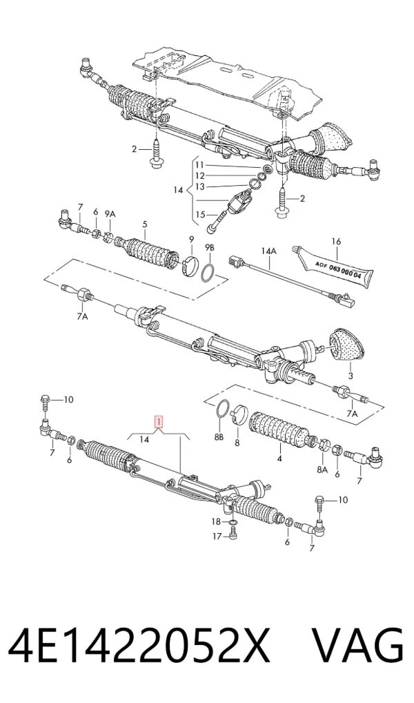 Рульова рейка 4E1422052X VAG