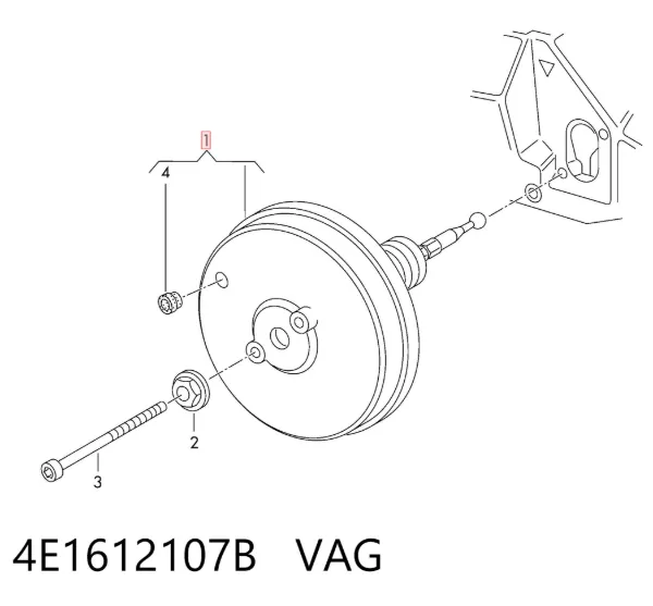 Підсилювач гальм 4E1612107B VAG