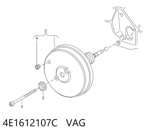 Підсилювач гальм 4E1612107C VAG