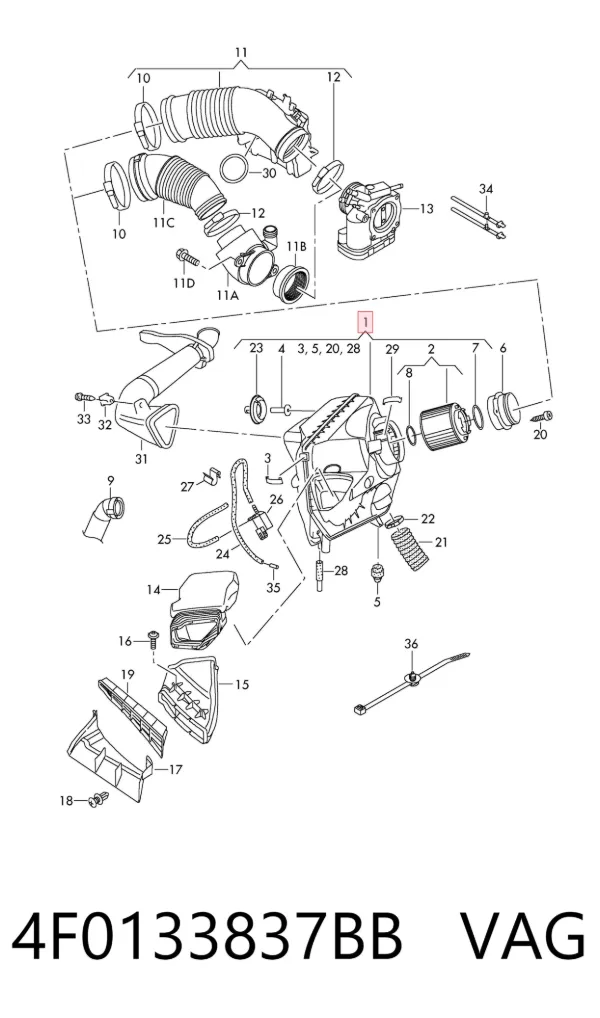 Корпус фільтра 4F0133837BB VAG