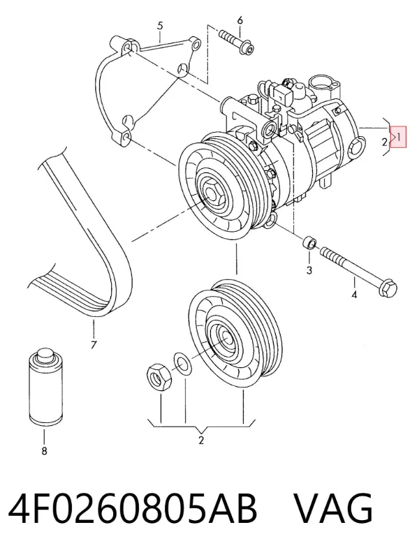 Компресор кондиціонера 4F0260805AB VAG