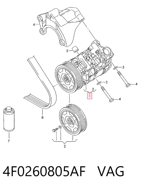 Компресор кондиціонера 4F0260805AF VAG