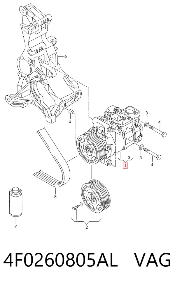 Компресор кондиціонера 4F0260805AL VAG