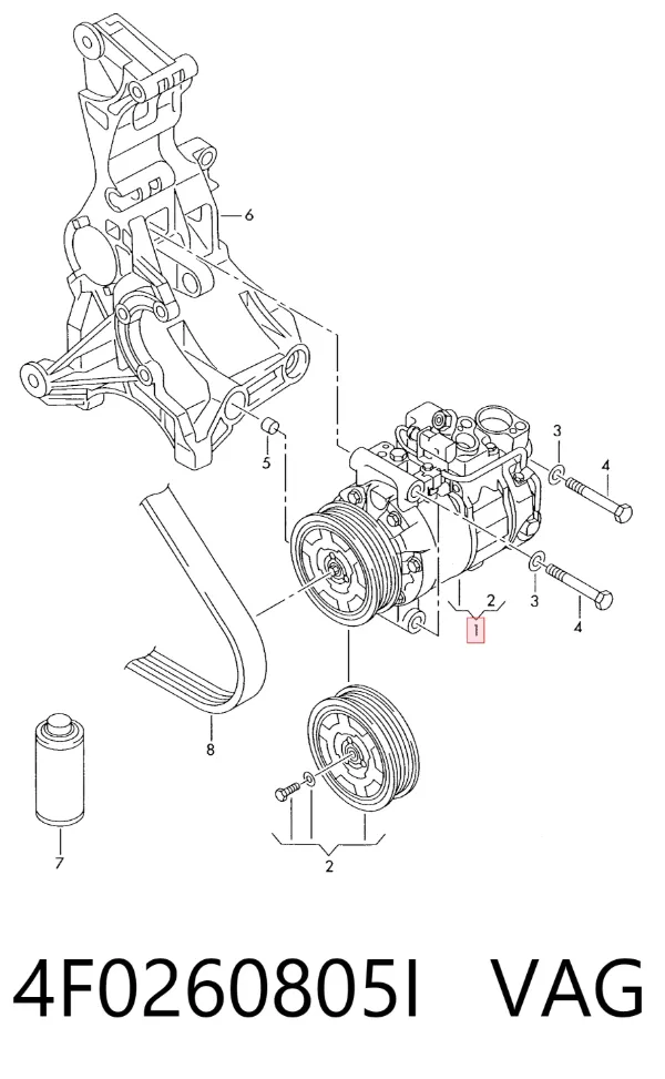 Компресор кондиціонера 4F0260805I VAG