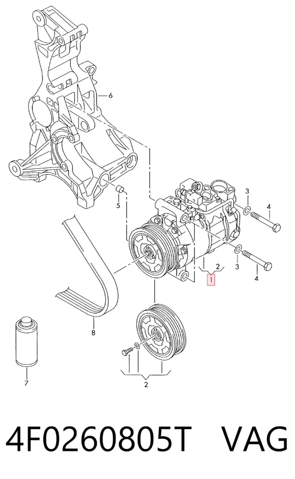 Компресор кондиціонера 4F0260805T VAG