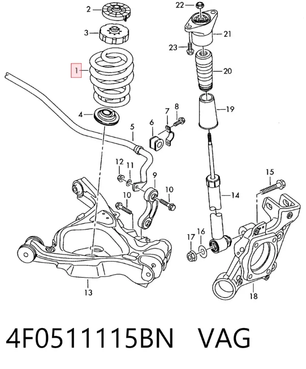 Задні пружини 4F0511115BN VAG