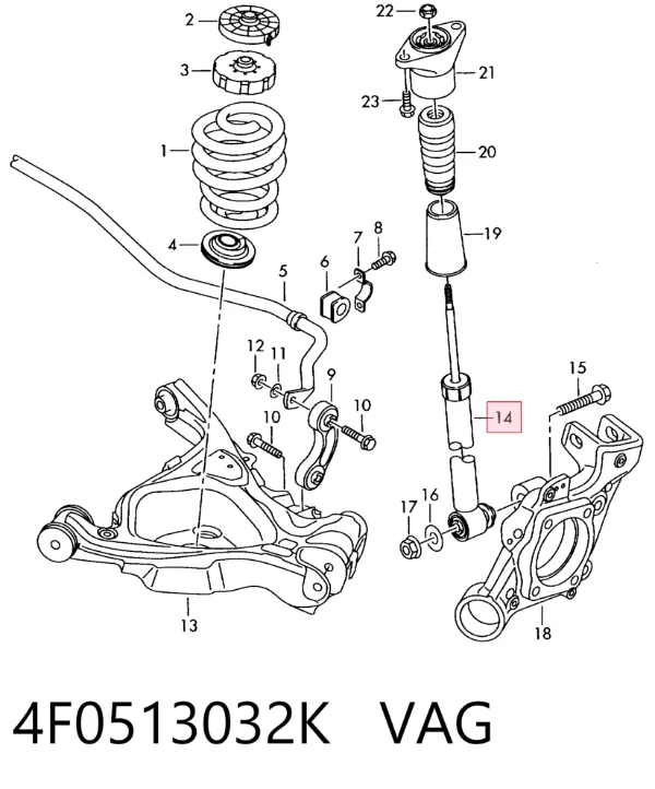 Амортизатор задній 4F0513032K VAG