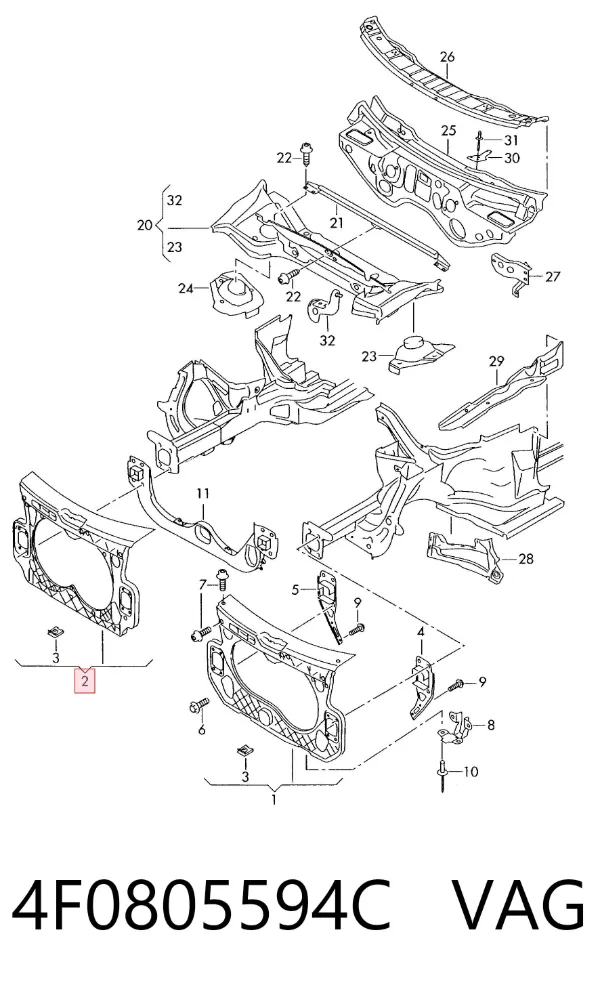 Рамка радіатора 4F0805594C VAG