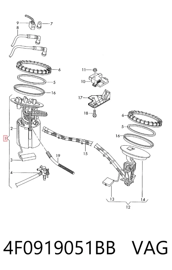 Бензонасос 4F0919051BB VAG