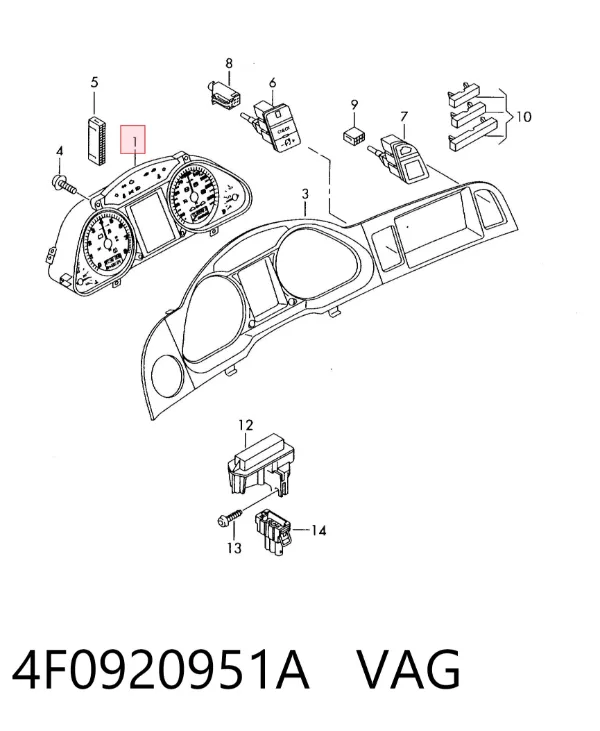 Приладова дошка-щиток приладів 4F0920951A VAG