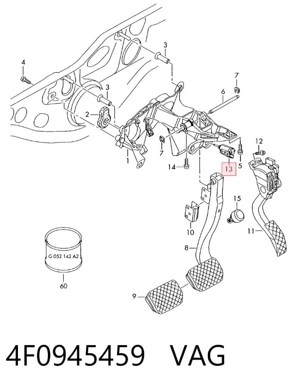 Жабка тормозу 4F0945459 VAG