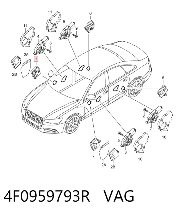 Блок комфорту передніх дверей 4F0959793R VAG