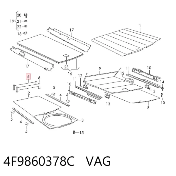 Органайзер багажника, фіксатор багажу 4F9860378C VAG