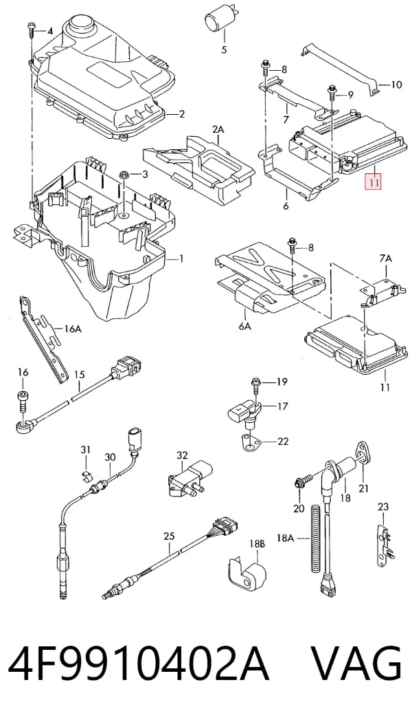 Електронний блок керування двигуном 4F9910402A VAG