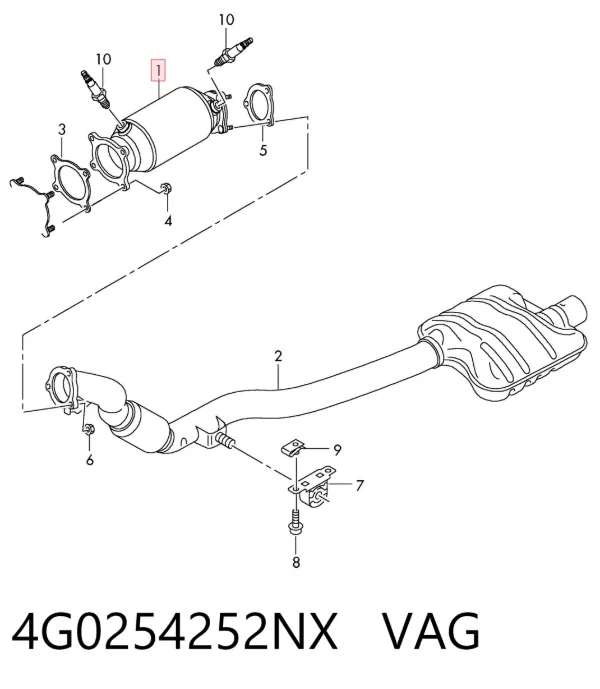 Каталізатор 4G0254252NX VAG