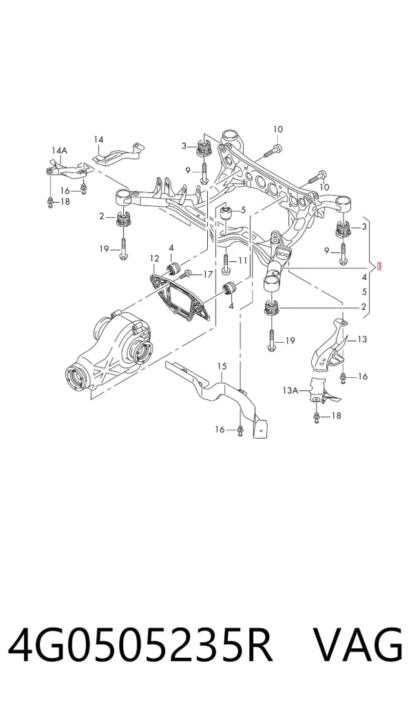 Балка задня 4G0505235R VAG