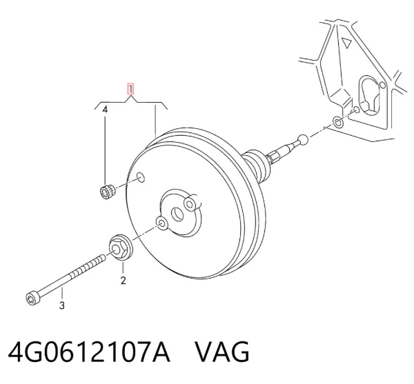 Підсилювач гальм 4G0612107A VAG