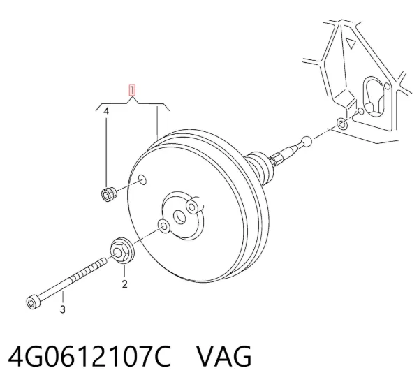 Підсилювач гальм 4G0612107C VAG