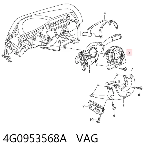 Шлейф керма 4G0953568A VAG