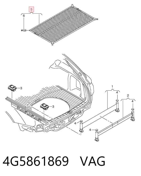 Сітка багажного відсіку 4G5861869 VAG