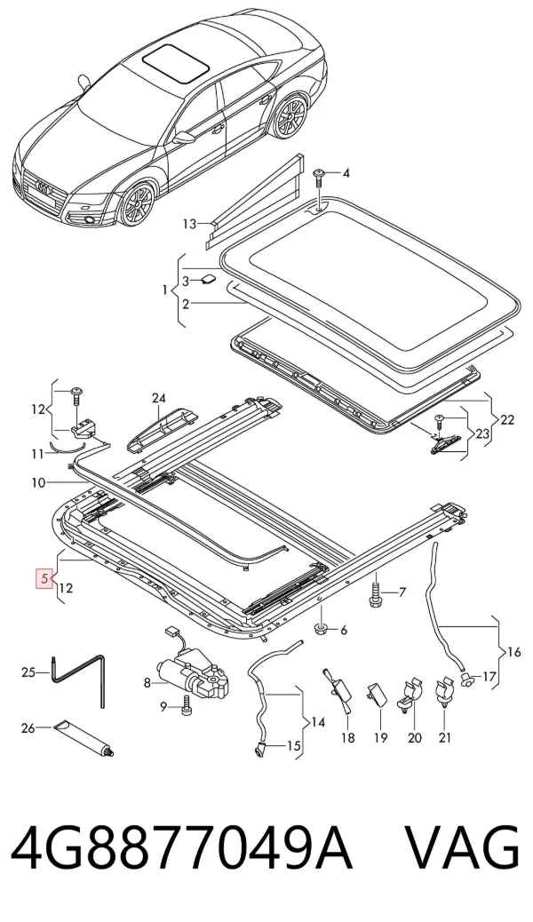 Панель люка 4G8877049A VAG
