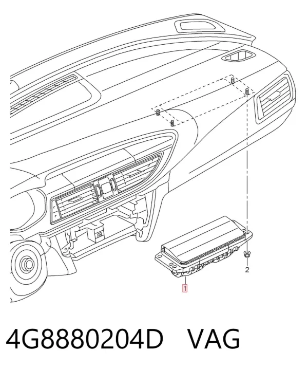 Подушка безпеки, пасажирська, AIRBAG 4G8880204D VAG
