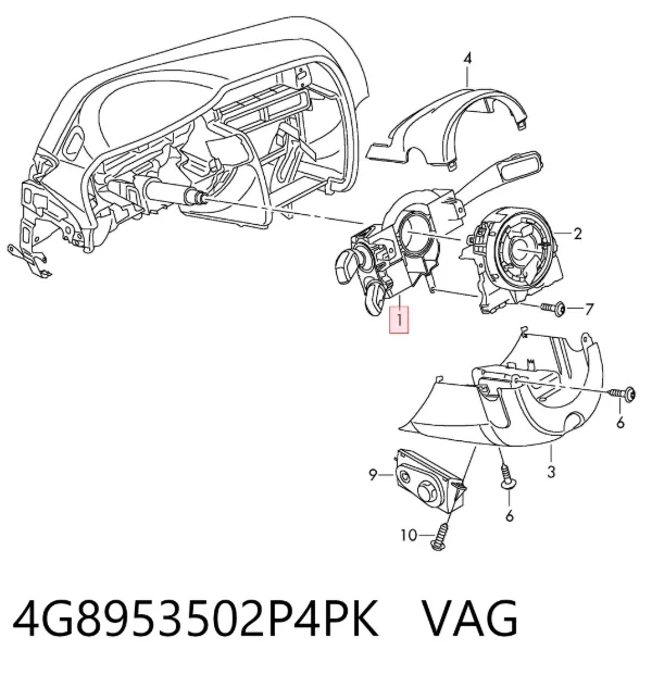 Підрульовий перемикач 4G8953502P4PK VAG