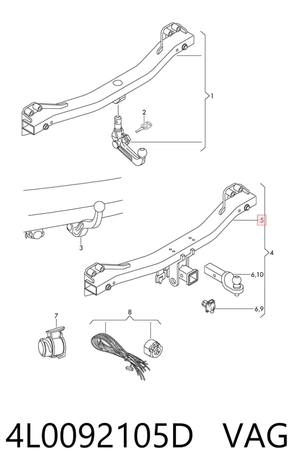 Траверс фаркопа 4L0092105D VAG