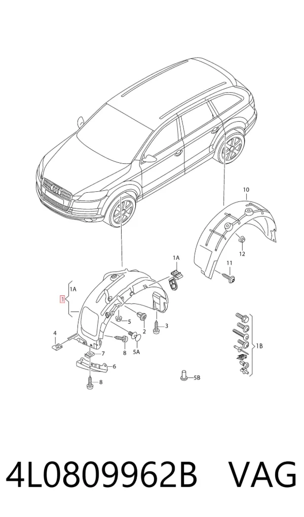 Підкрилок передній правий 4L0809962B VAG